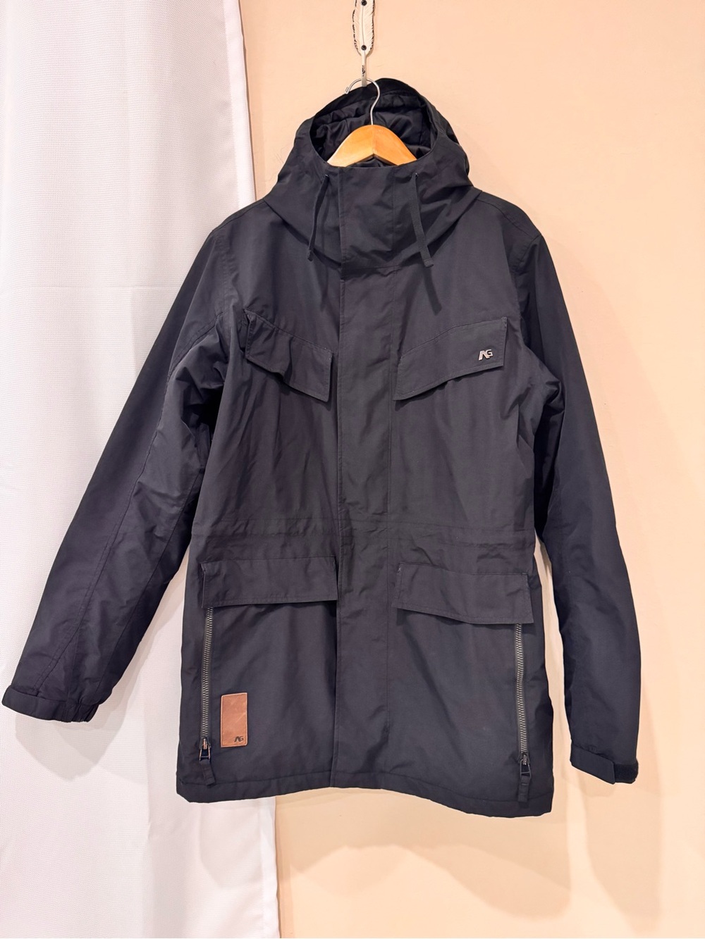 Analog Black Hooded Men's Snow Jacket